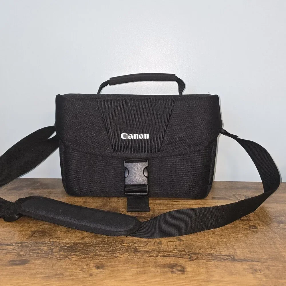 Canon Camera Bag Black With Two Compartments And Shoulder Strap, Pre-owned